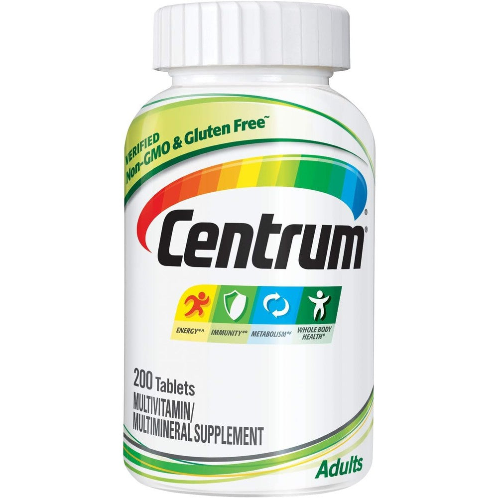 Centrum Adult Multivitamin Multimineral Supplement With Antioxidants Zinc Vitamin D3 And B Vitamins Gluten Free Non GMO 200 Count