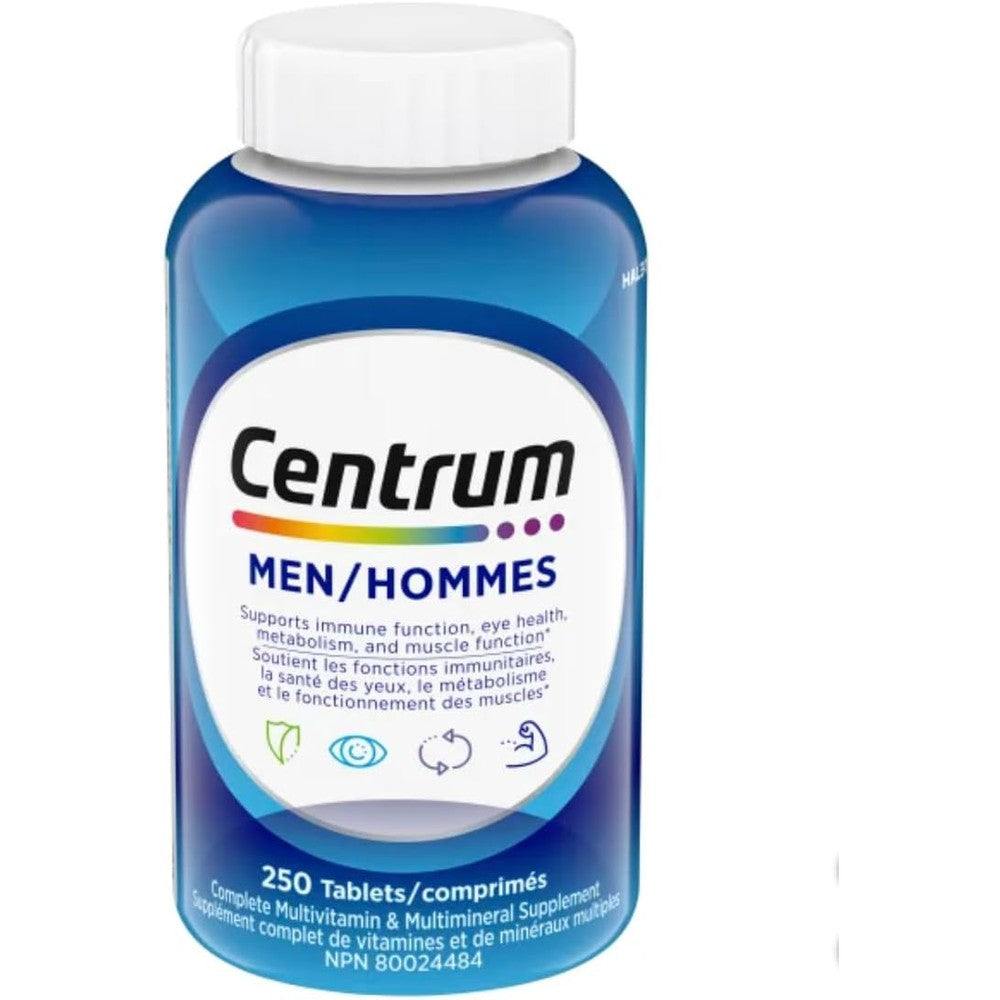 Centrum Multivitamin And Mineral Supplement For Men 250 Tablets For Immune Support Metabolism And Muscle Function