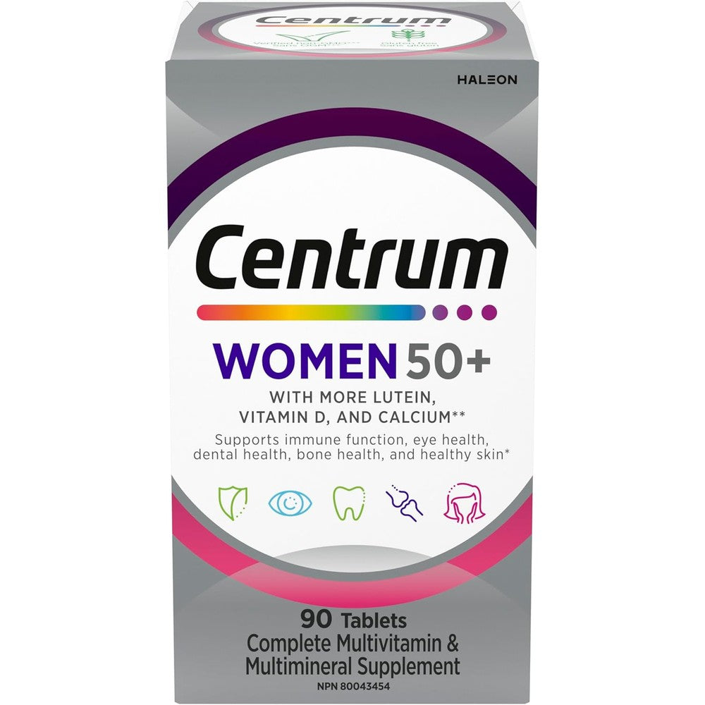 Centrum Women 50 Plus Multivitamin And Multimineral Supplement For Vitality Bone And Eye Health 90 Tablets