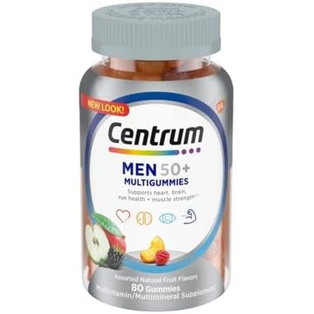 Centrum Multivitamin Gummies For Men 50 Plus Assorted Fruit Flavors 80 Count Supplement