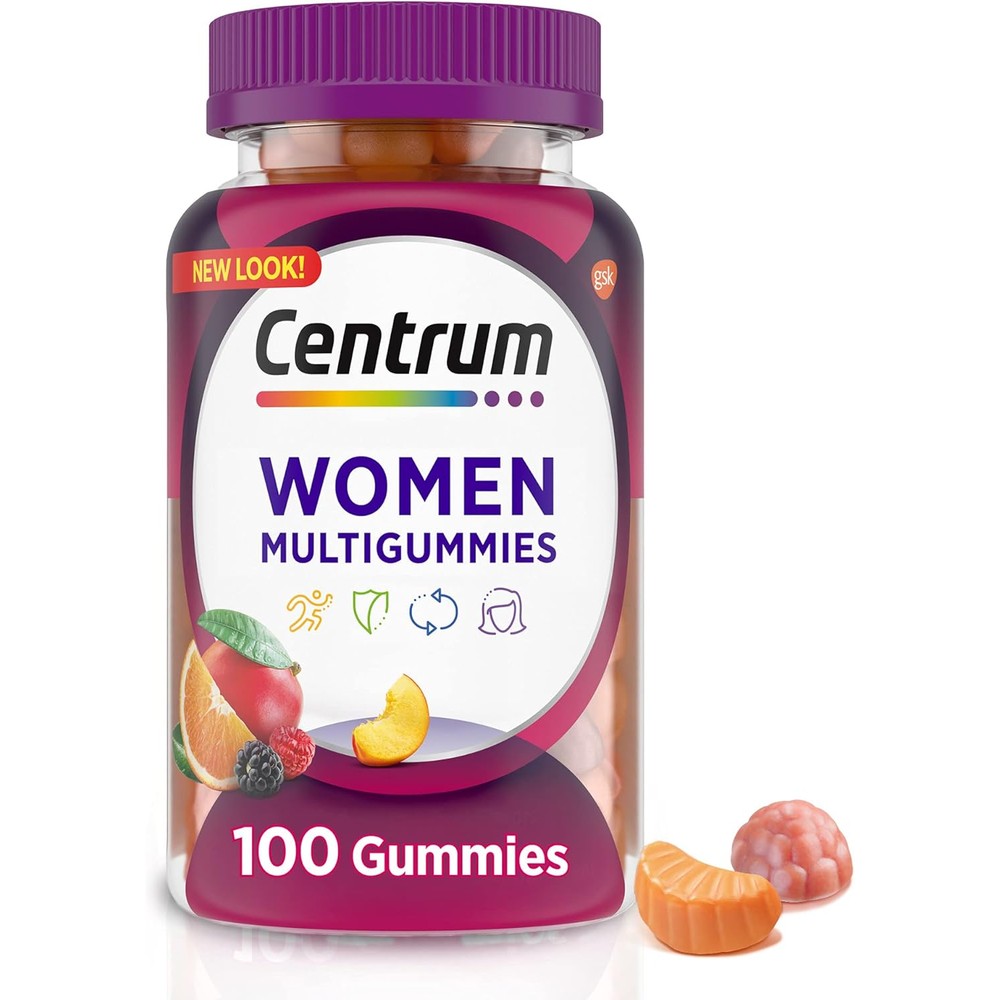 Centrum Womens Multigummies Assorted Fruit Flavored Multivitamin And Multimineral Supplement For Daily Wellness 100 Gummies