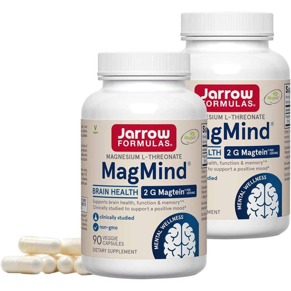 Jarrow Formulas MagMind 90 Capsules front view bottle for brain health support