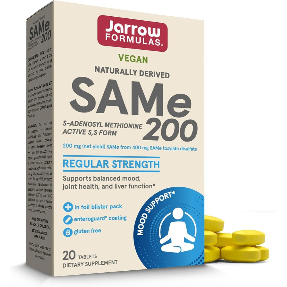 Jarrow Formulas Same 200 Milligrams Dietary Supplement For Joint Health Liver Function And Brain Metabolism 20 Enteric Coated Tablets