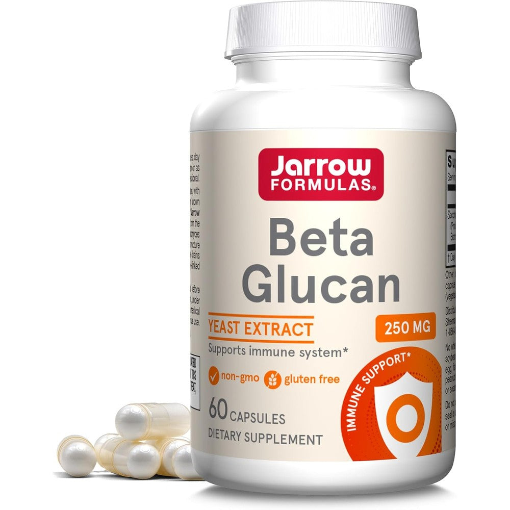 Jarrow Formulas Beta Glucan Yeast Extract Immune Support Dietary Supplement 250 mg 60 Capsules 60 Day Supply