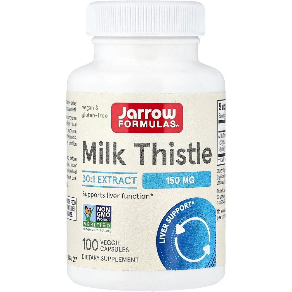 Jarrow Formulas Milk Thistle 150 Milligram With 30 To 1 Standardized Silymarin Extract For Liver Function Support 100 Vegetarian Capsules