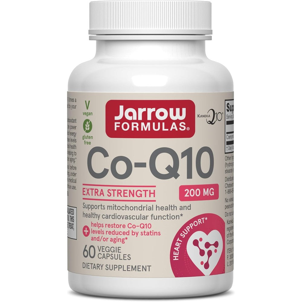 Jarrow Formulas Co-Q10 200 mg Antioxidant Support For Mitochondrial Health And Healthy Cardiovascular Function 60 Veggie Capsules