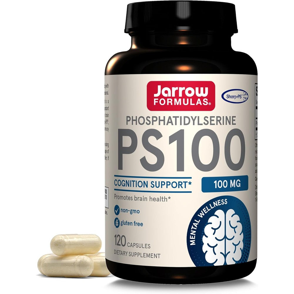 Jarrow Formulas PS100 Phosphatidylserine 100 Milligrams Brain Health And Cognitive Function Support Dietary Supplement 120 Capsules