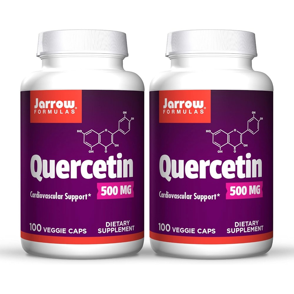 Jarrow Formulas Quercetin 500 mg 100 veggie capsules twin pack front view showing immune support supplement bottle
