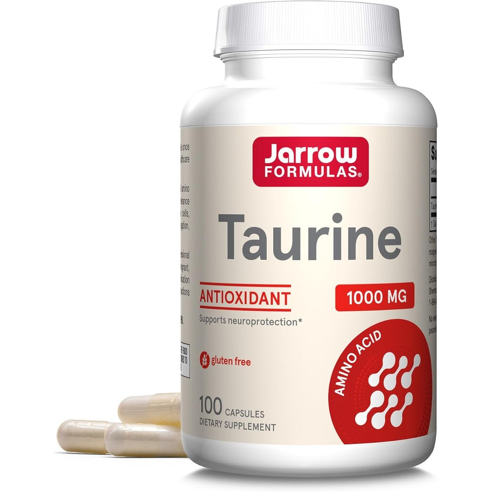 Jarrow Formulas Taurine 1000 mg Amino Acid Supplement For Brain Health Support And Cellular Hydration 100 Capsules 100 Day Supply