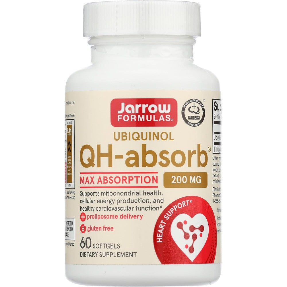 Jarrow Formulas Qh Absorb Ubiquinol 200 Milligrams 60 Softgels High Absorption Co-Q10 Supplement