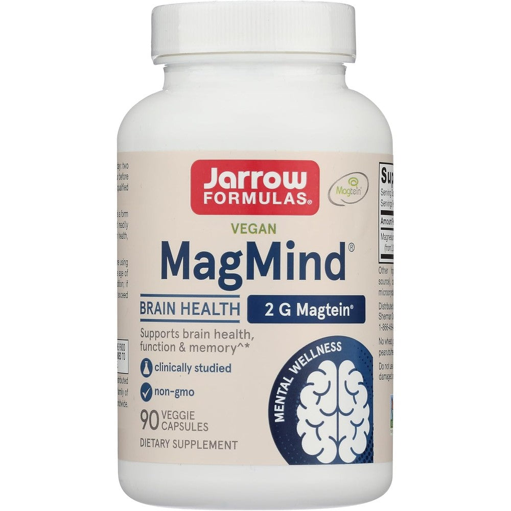 Jarrow Formulas MagMind Brain Health And Memory Support 90 Veggie Capsules Magnesium L-Threonate Supplement