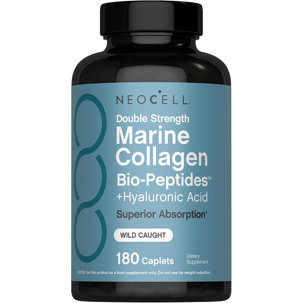 NeoCell Marine Collagen Peptides 180 caplets front view bottle for radiant skin