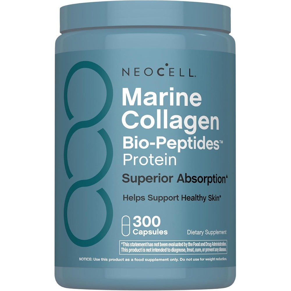 NeoCell Marine Collagen Peptides 300 capsules bottle front view showing product labels