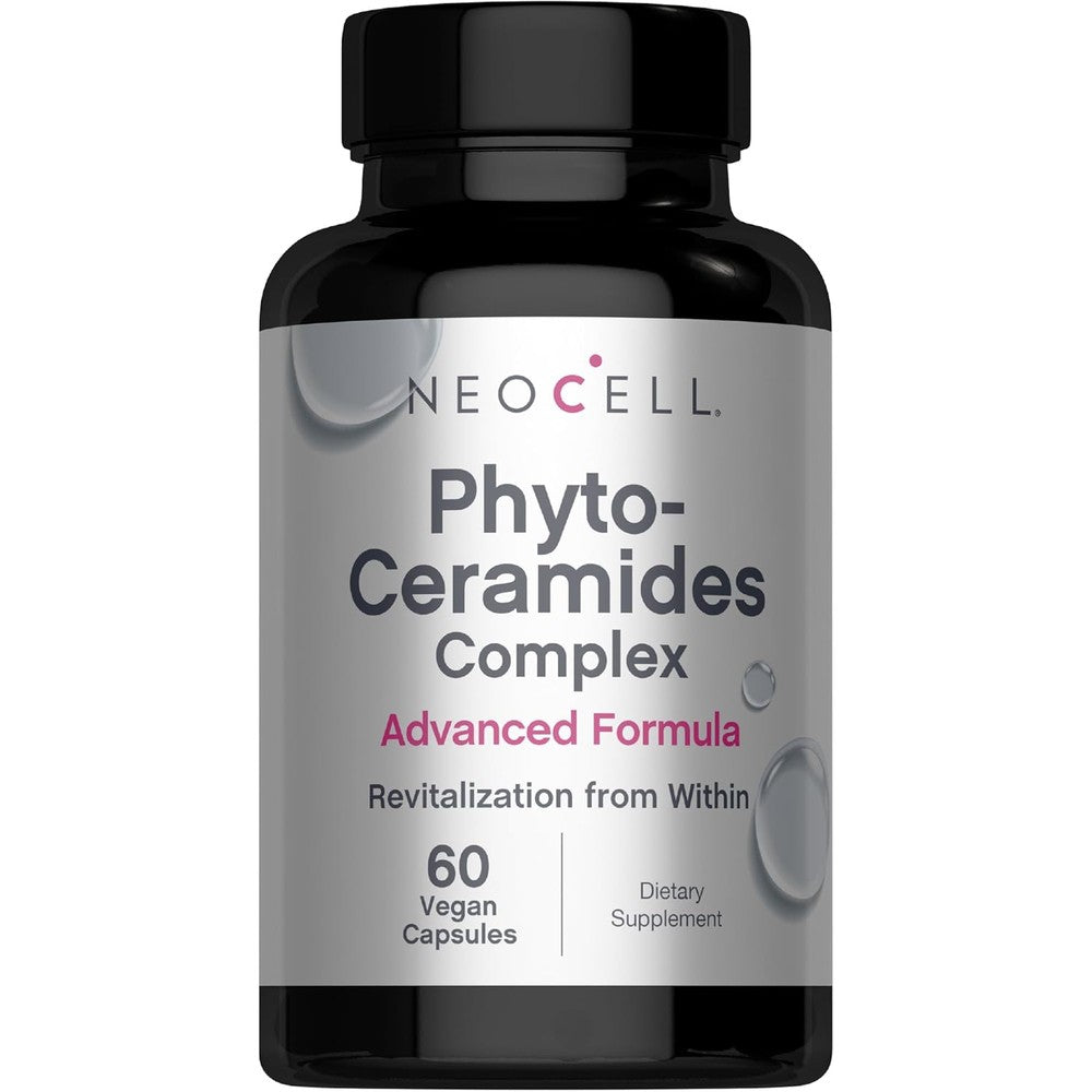 NeoCell Phytoceramide Complex Supplement front view bottle of vegan capsules for skin hydration