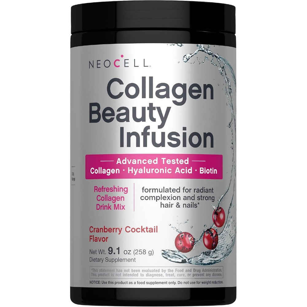 NeoCell Collagen Peptides Powder front view canister for skin hydration