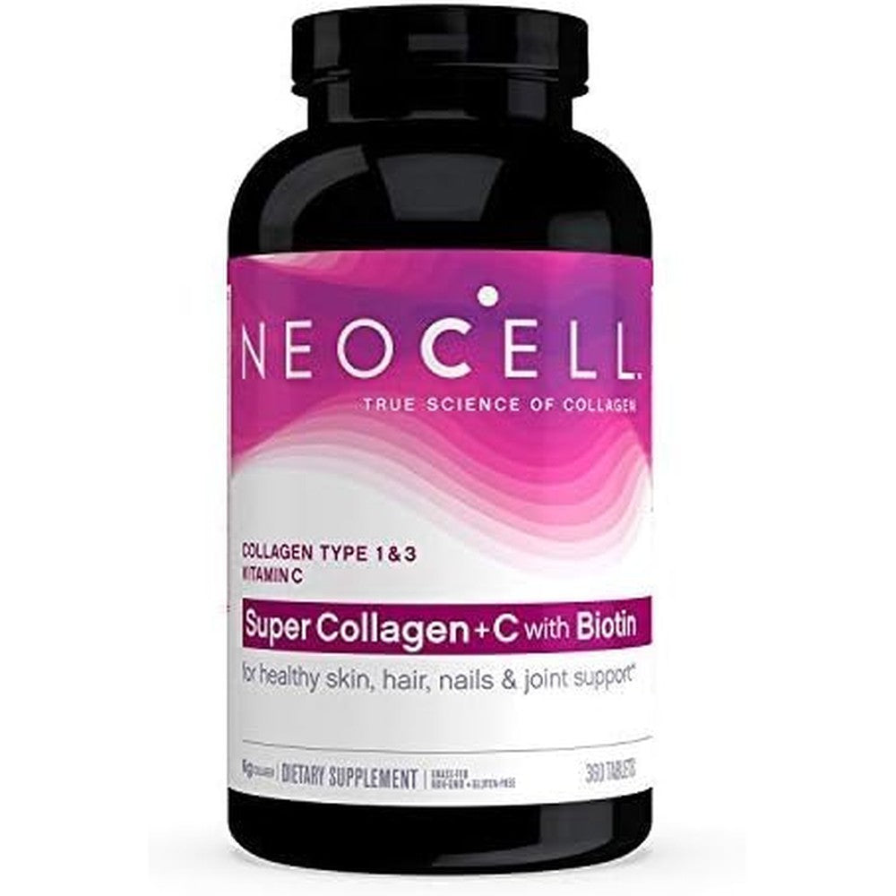 NeoCell Super Collagen Plus Vitamin C 360 Tablets front view authentic imported dietary supplement