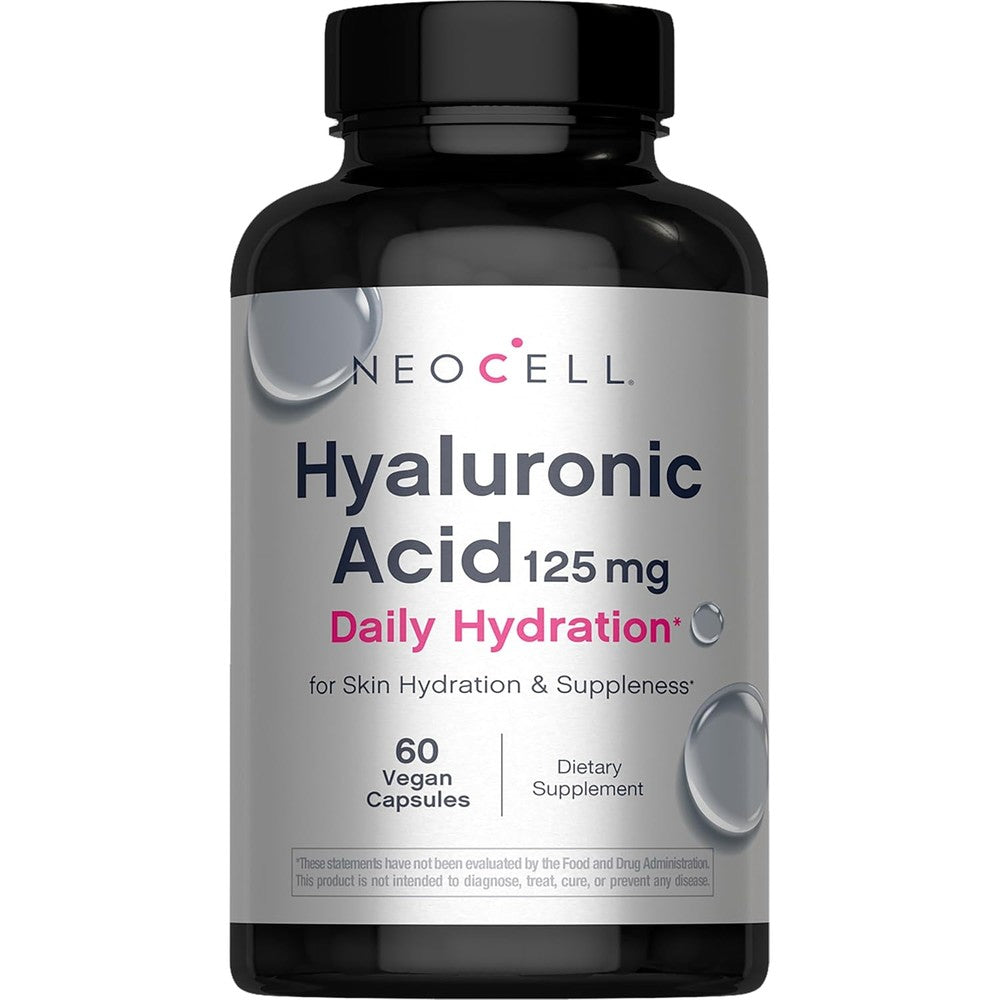 NeoCell Hyaluronic Acid 125 mg capsules front view authentic beauty supplement