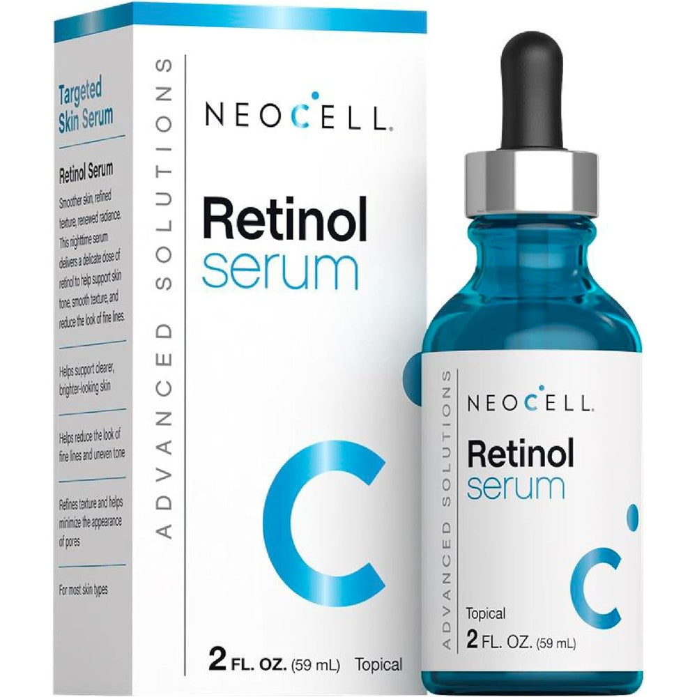 NeoCell Retinol Serum for Face two fluid ounce bottle front view for anti aging benefits