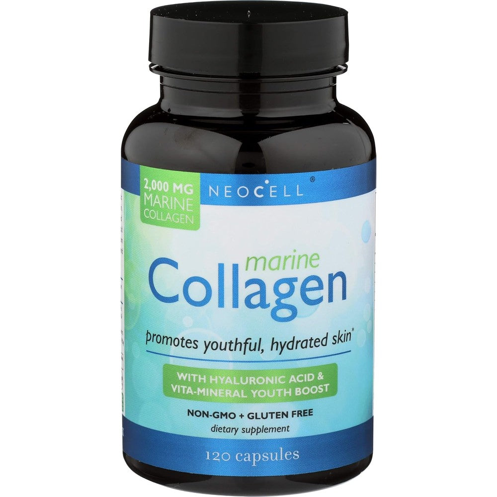 NeoCell Marine Fish Collagen Plus capsules front view for skin hydration