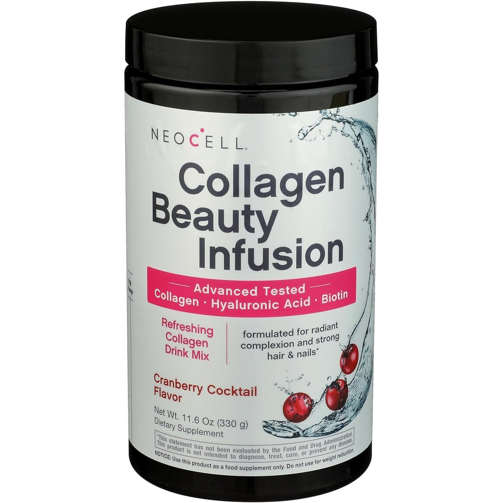 NeoCell Beauty Infusion Collagen Drink Mix Cranberry Cocktail front canister view