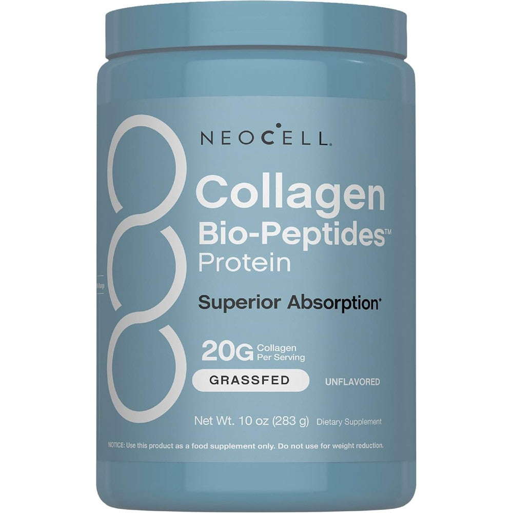 NeoCell Collagen Bio Peptides Powder Ten Ounce front view packaging for hair skin and nail support