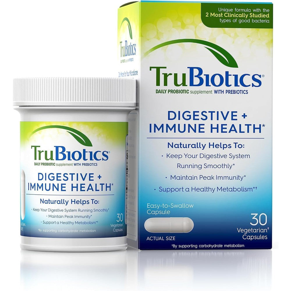 One A Day TruBiotics Daily Probiotic 30 capsules front packaging view for gut health.