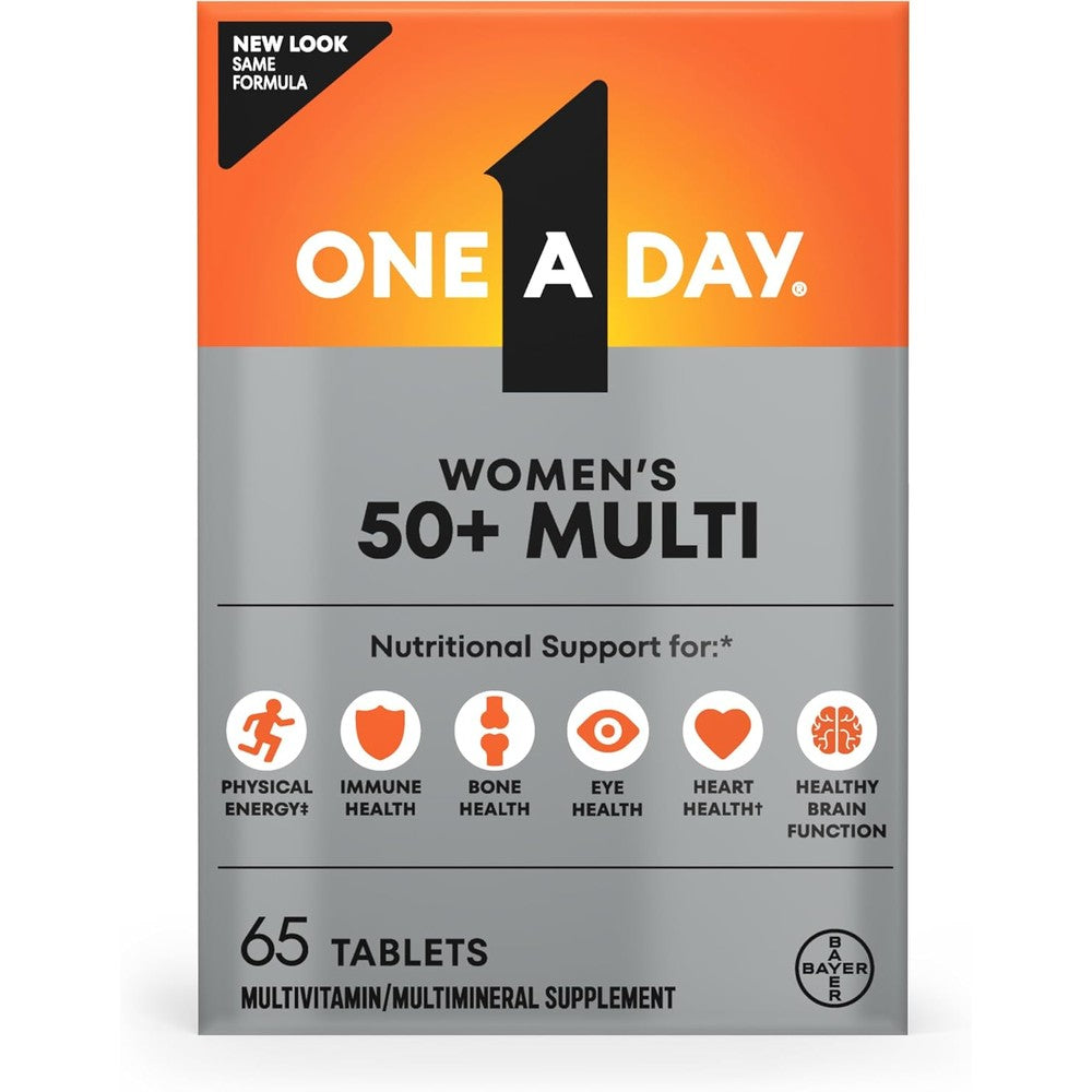 One A Day Multivitamin for Women 50 and Over front view packaging for daily health support