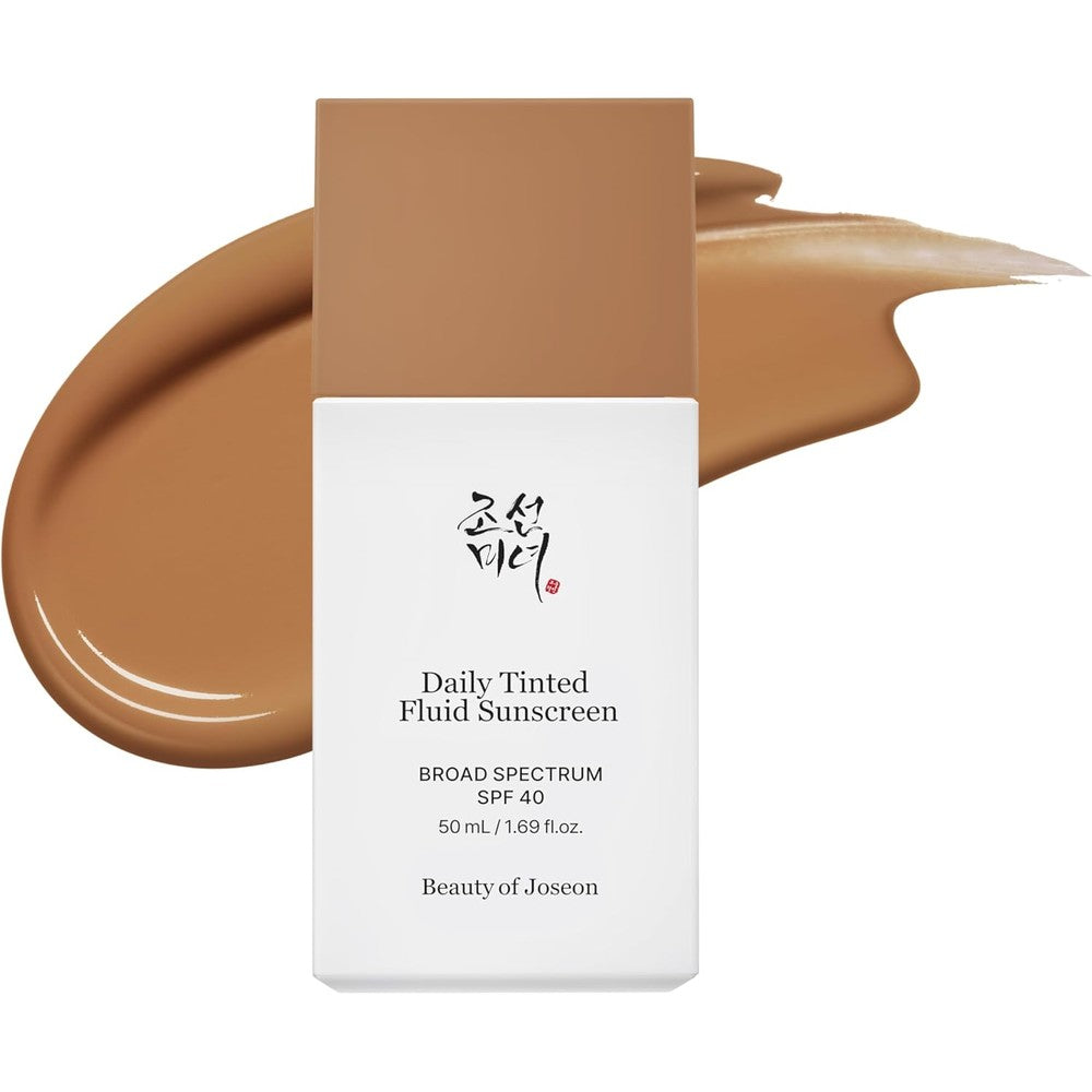 Beauty of Joseon Daily Tinted Fluid Sunscreen front view bottle displaying SPF 40 Korean skincare packaging.