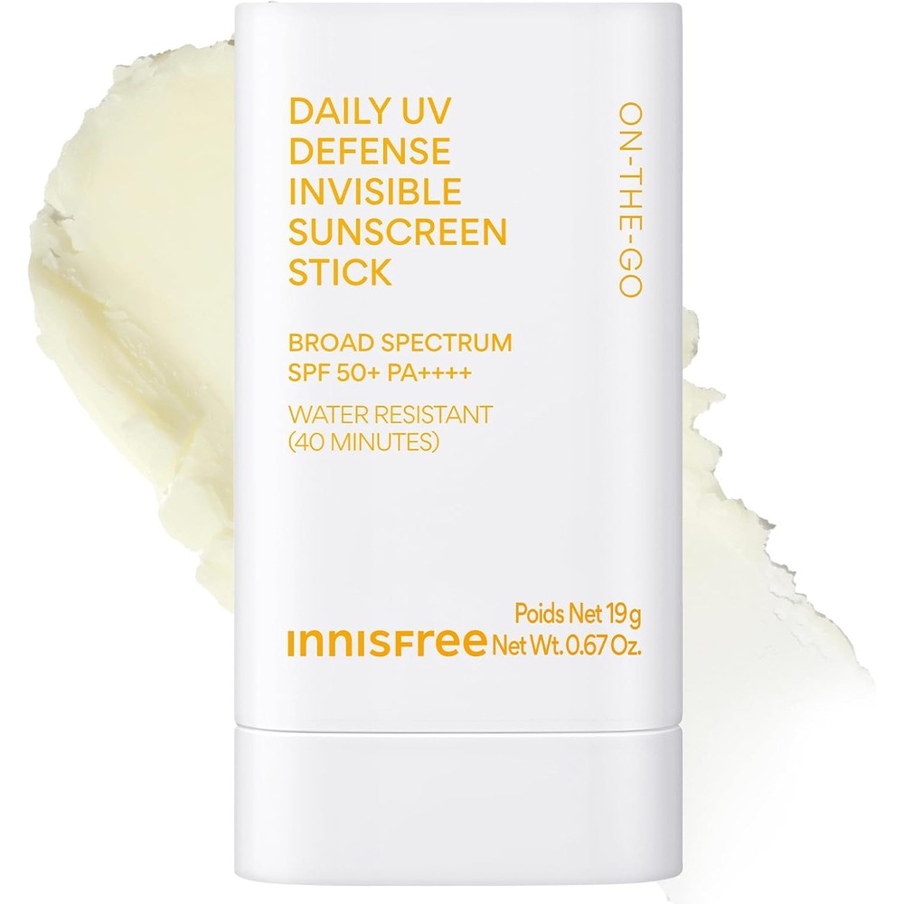 Innisfree Daily UV Defense Invisible Sunscreen Stick front view showing packaging details