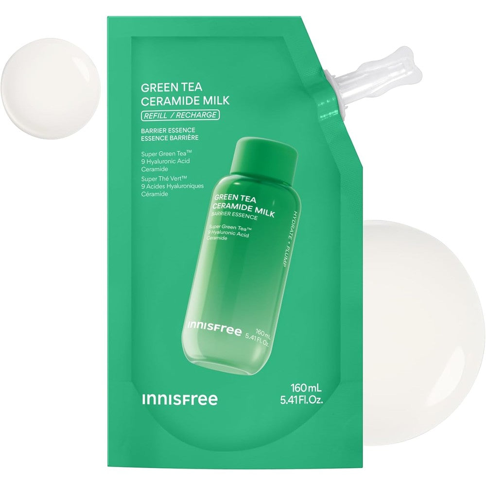 Innisfree Green Tea Ceramide Milk front view of bottle