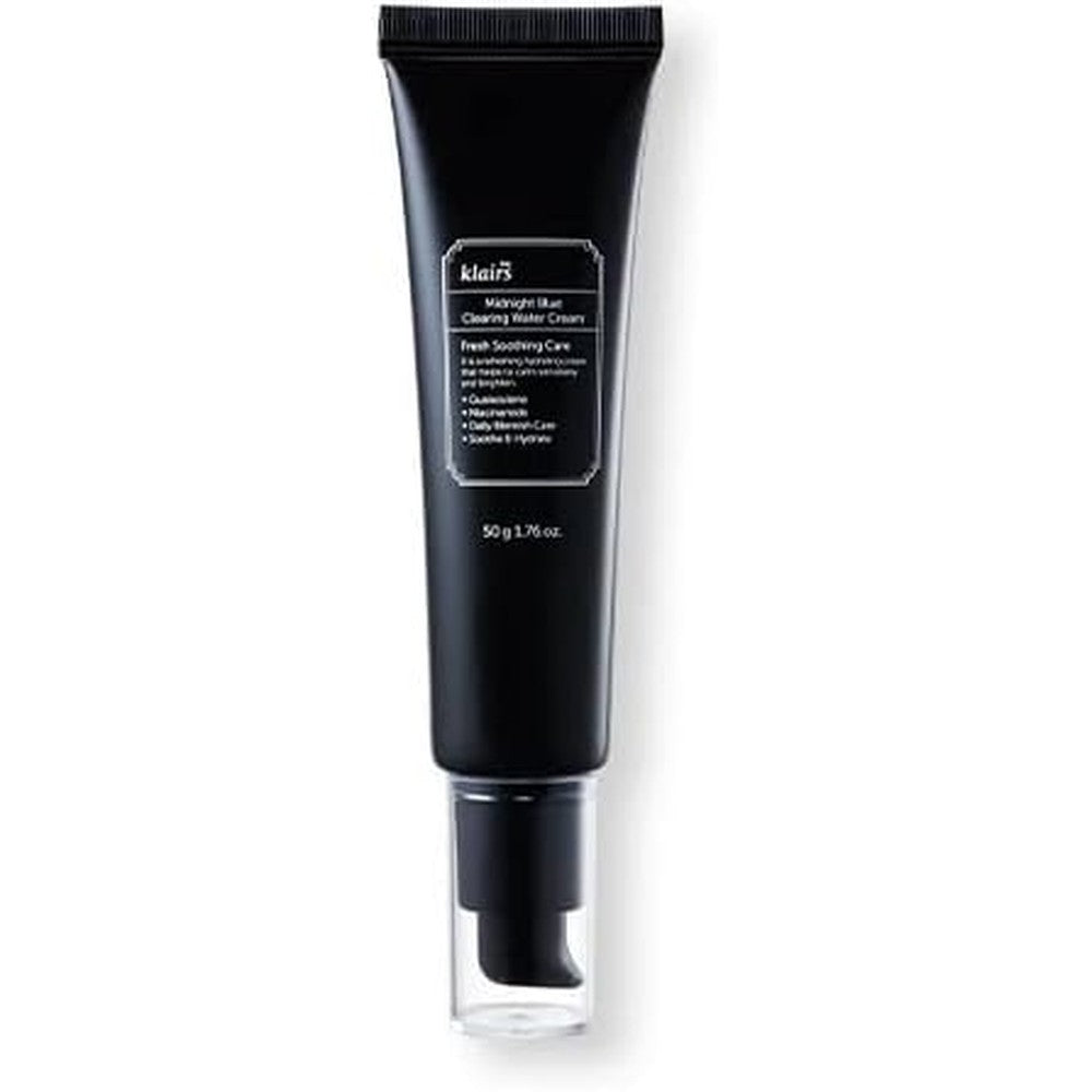 Dear Klairs Midnight Blue Clearing Water Gel Cream front view tube packaging