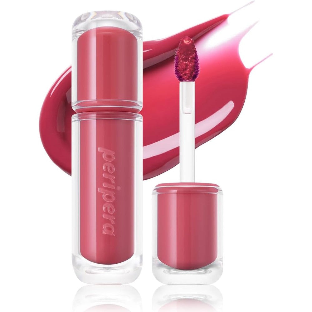 Peripera Ink Mood Glowy Tint 19 Cherry So What front view showcasing the clear glass-like liquid lip stain bottle.