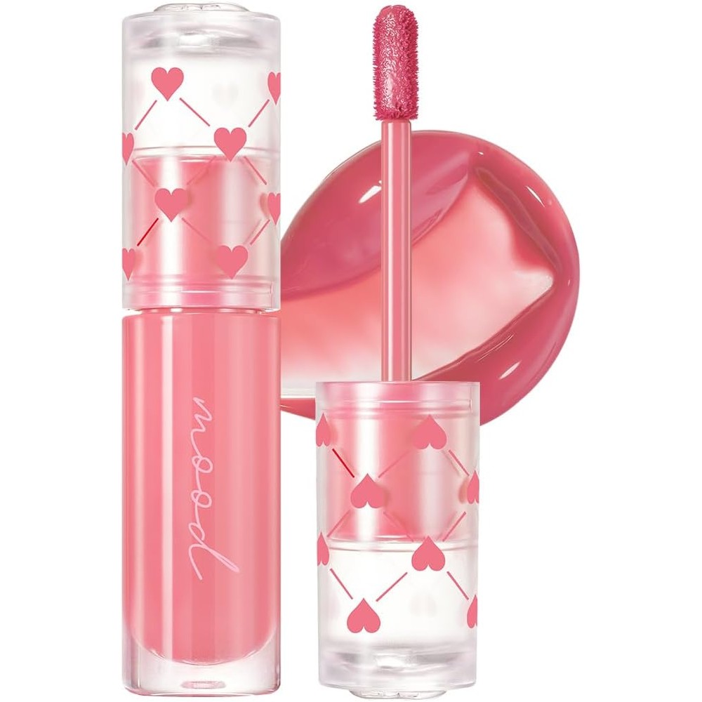 Peripera Ink Mood Glowy Tint front view showcasing the limited Soft Berry Edition heart patterned cap.