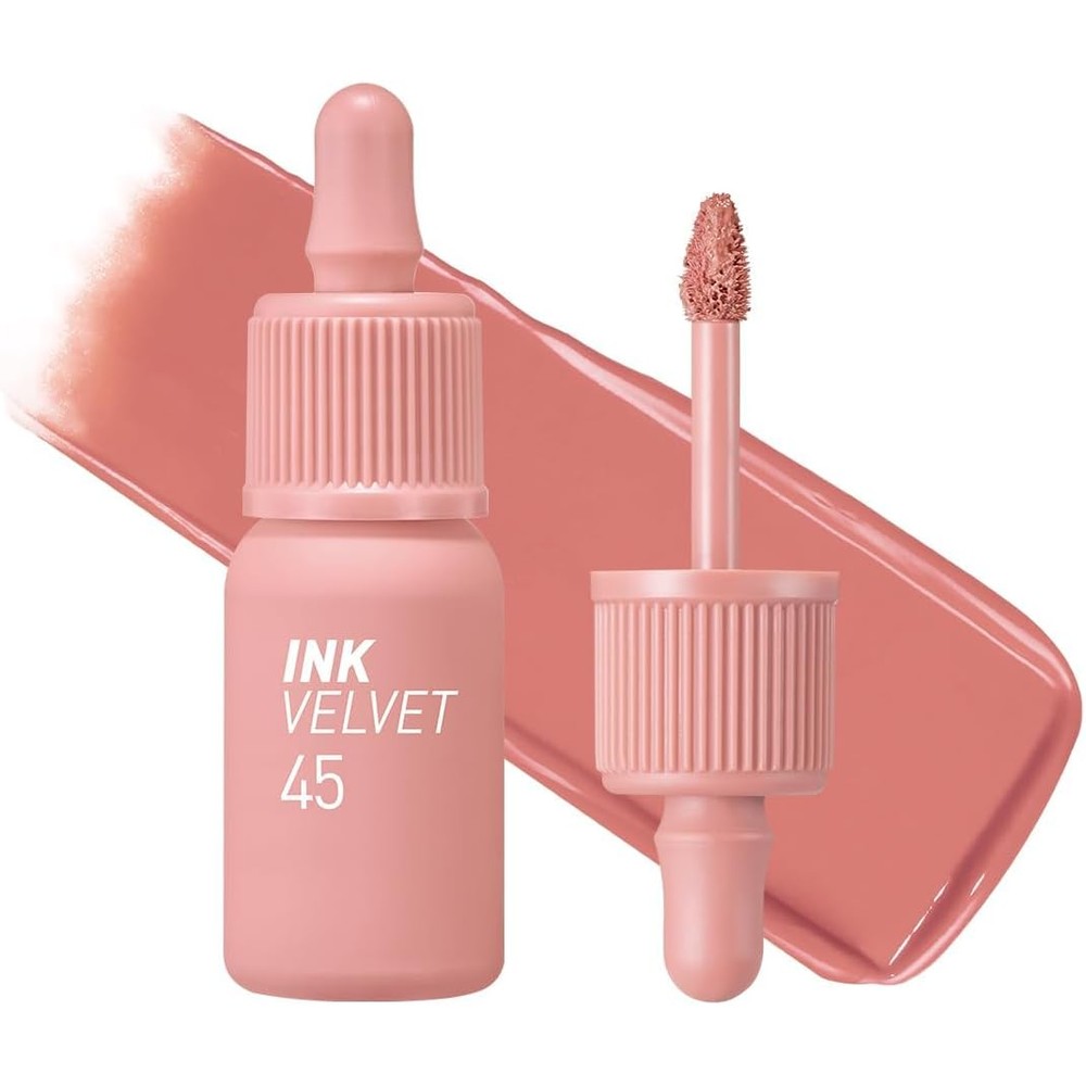 Peripera Ink the Velvet Lip Tint Pink Beige Nude front view commercial liquid lipstick packaging