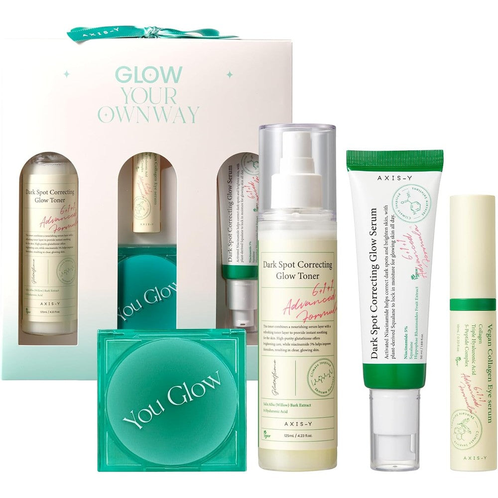 AXIS-Y Glow Your Own Way Limited Edition Set front view packaging for brightening skincare routine