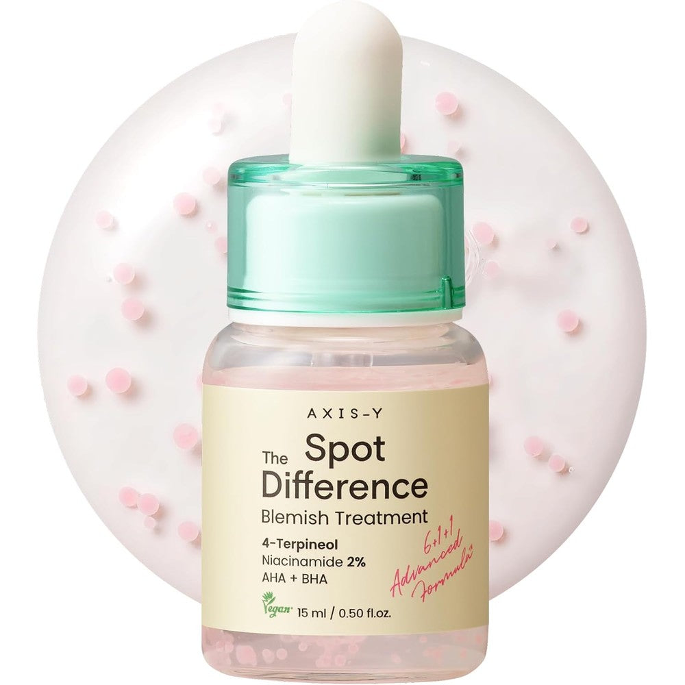 AXIS-Y Spot The Difference Blemish Spot Treatment front view showing the dropper bottle for acne care.