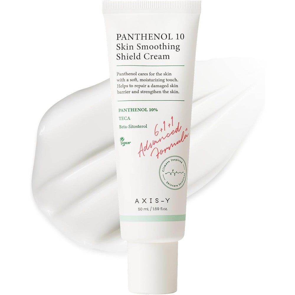 AXIS-Y Panthenol 10 Skin Smoothing Shield Cream front view tube of Korean facial moisturizer