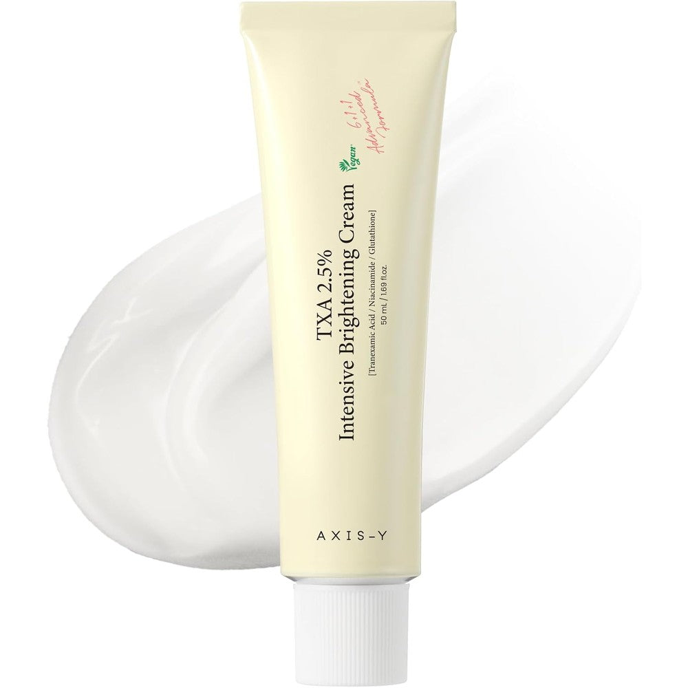AXIS-Y TXA 2.5% Intensive Brightening Cream front view of the packaging tube.