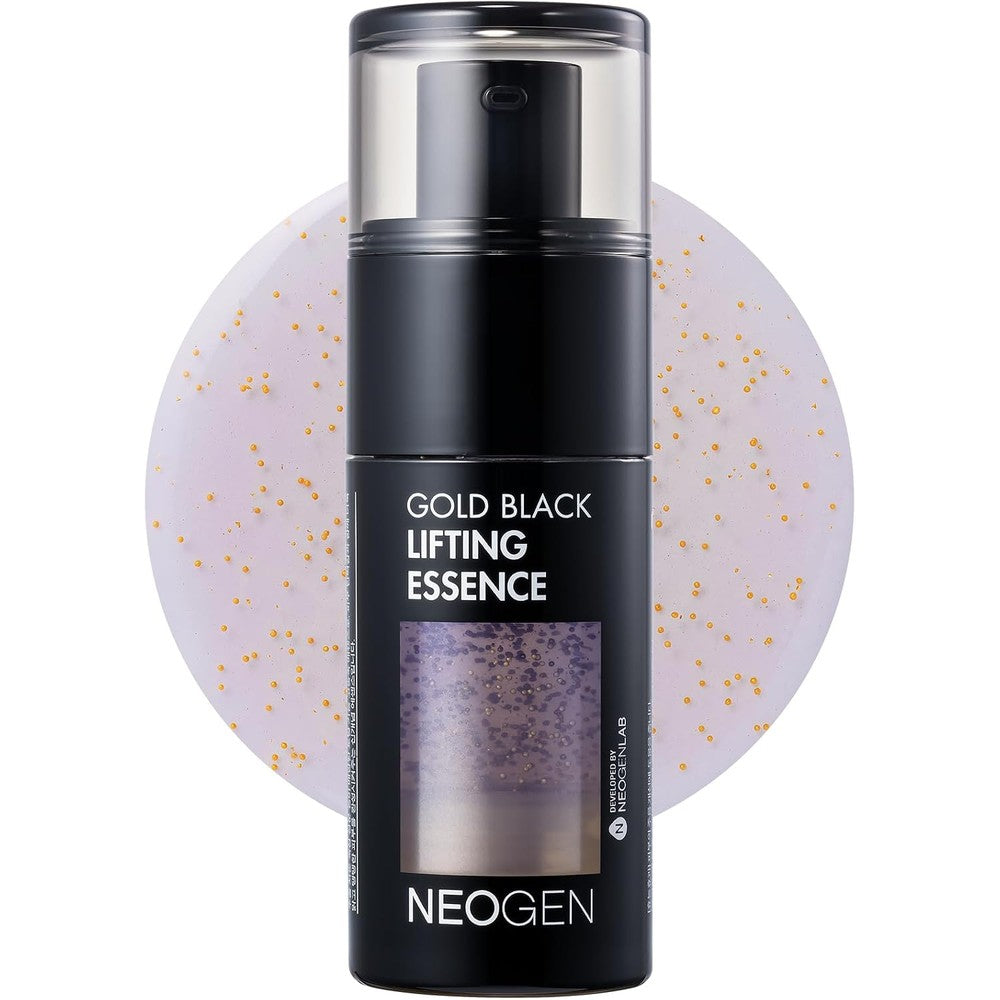 DERMALOGY by NEOGENLAB Gold Black Lifting Essence 30 Milliliters bottle front view showcasing the gold flecks