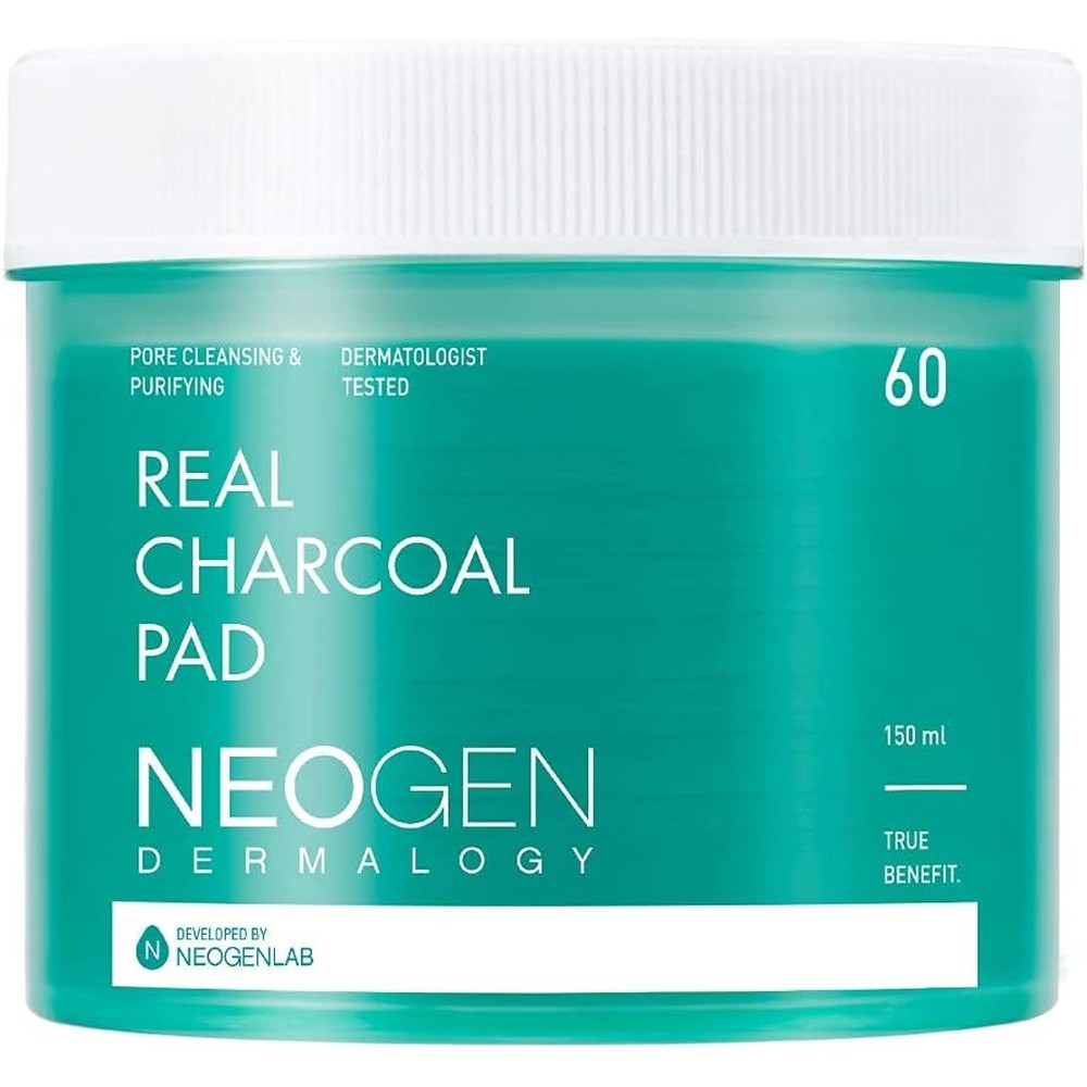 DERMALOGY by NEOGENLAB Real Charcoal Pad 60 count container front view daily pore cleansing skincare