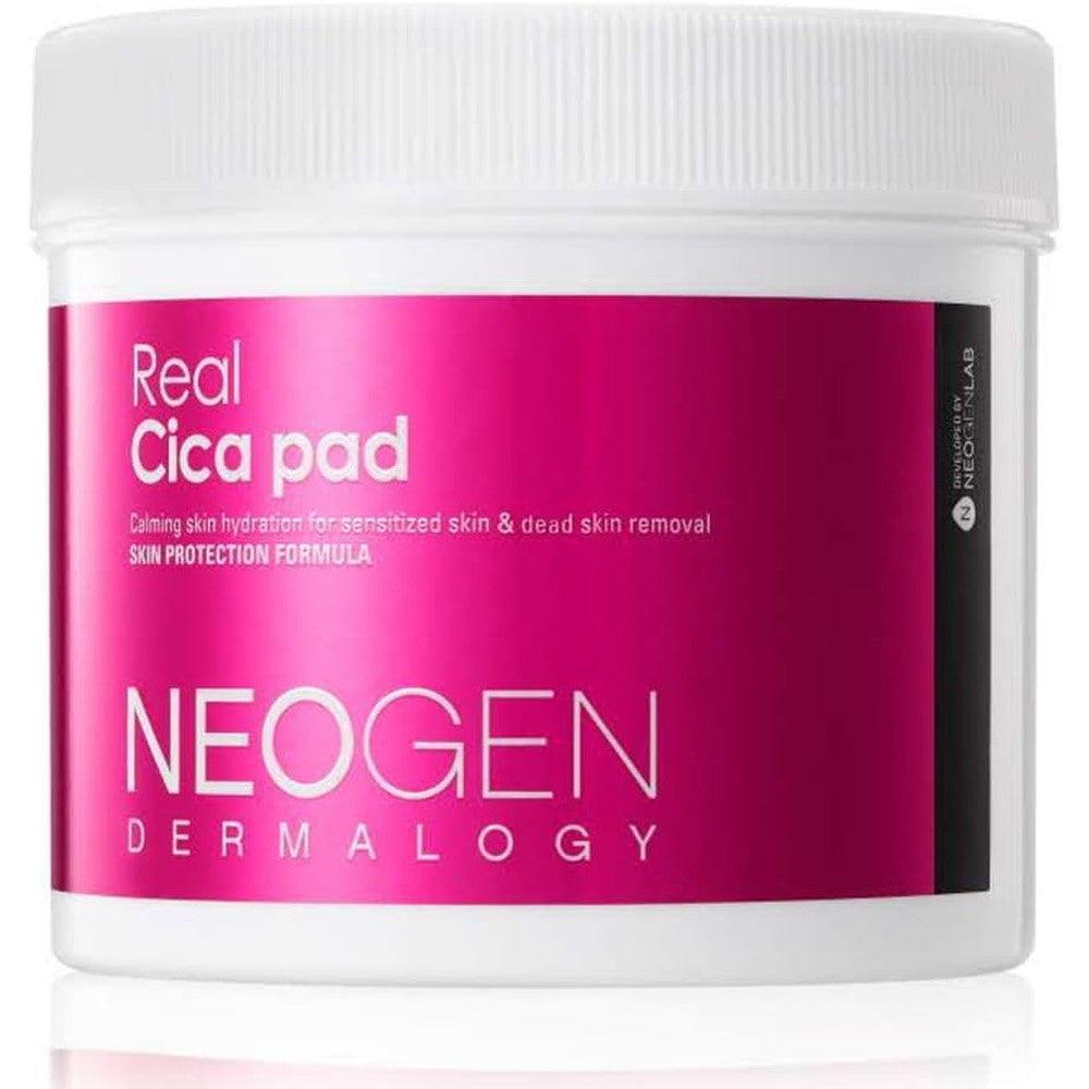 NEOGEN DERMALOGY Real Cica Pad front view jar containing ninety pre-soaked clarifying wipes