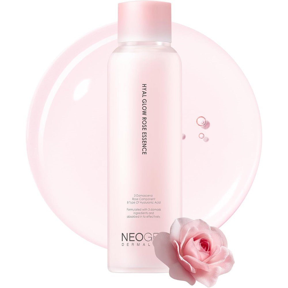 NEOGENLAB DERMALOGY Hyal Glow Rose Essence front view bottle for intense facial hydration