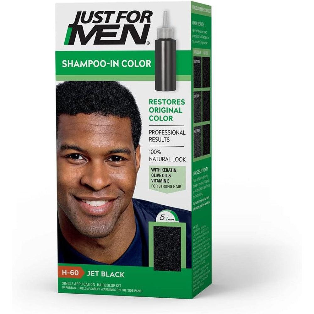 Just For Men Shampoo In Hair Color Jet Black H60 front view box