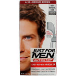 Just For Men AutoStop Medium Brown packaging front view showcasing easy comb in applicator icon