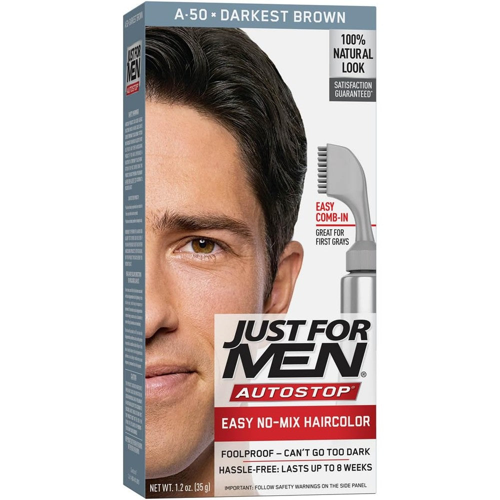 Just For Men Easy Comb-In Color Darkest Brown A-50 front packaging