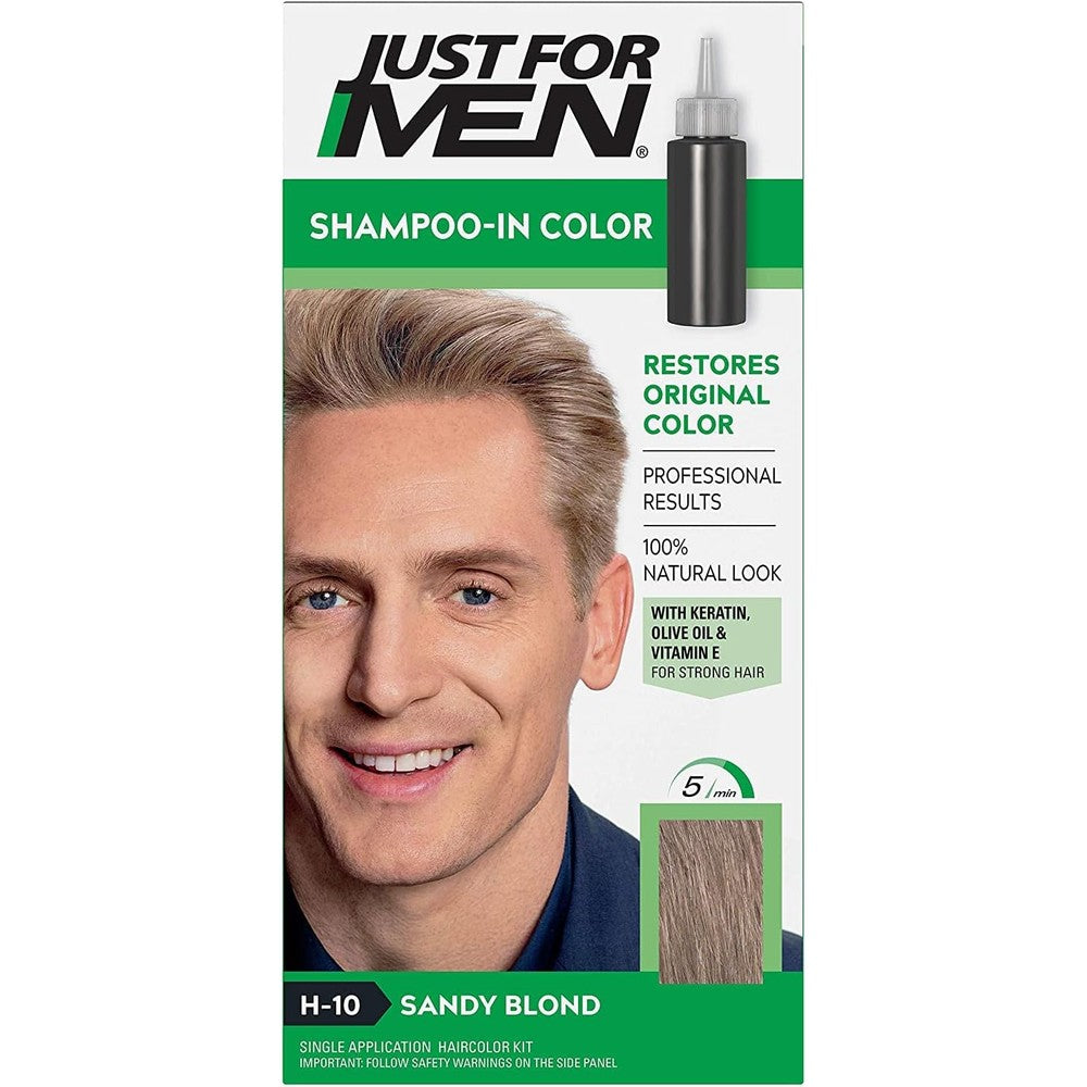Just For Men Shampoo In Hair Color Sandy Blond front view packaging