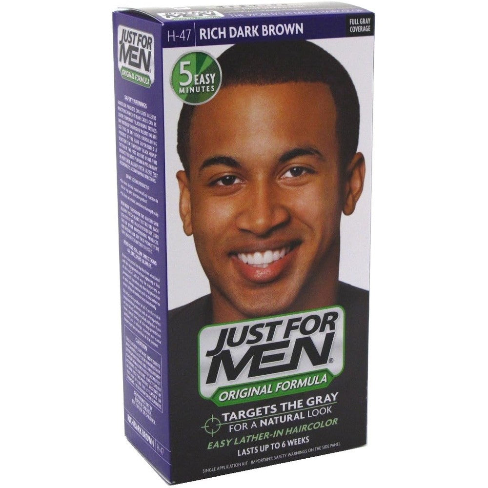 Just For Men Shampoo In Haircolor Rich Dark Brown H 47 front view packaging