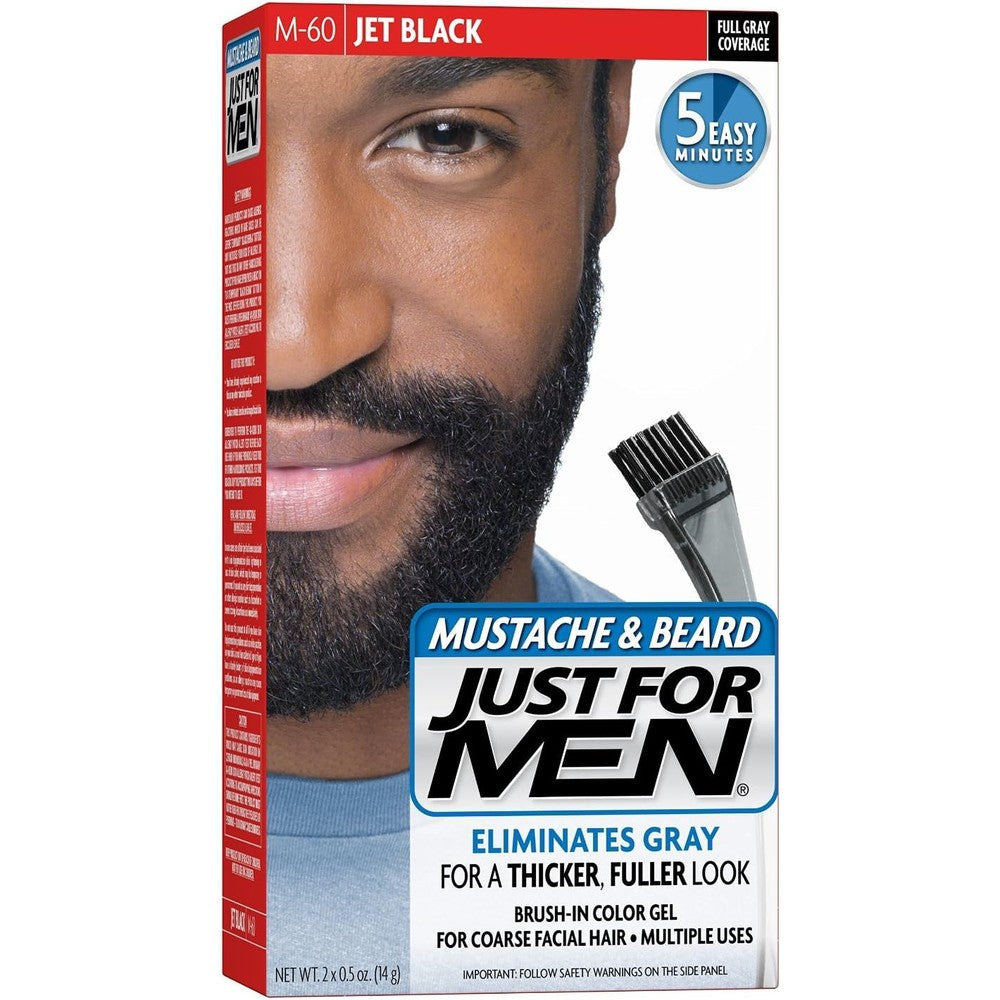 Just For Men Color Gel Mustache Beard and Sideburns 115 Jet Black front box view
