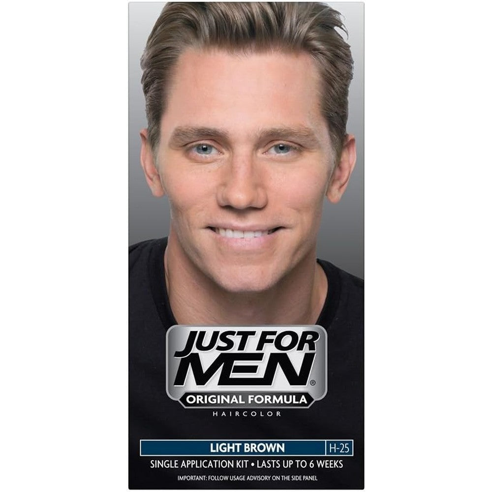 Just For Men Original Formula Light Brown front view packaging for grey hair coverage