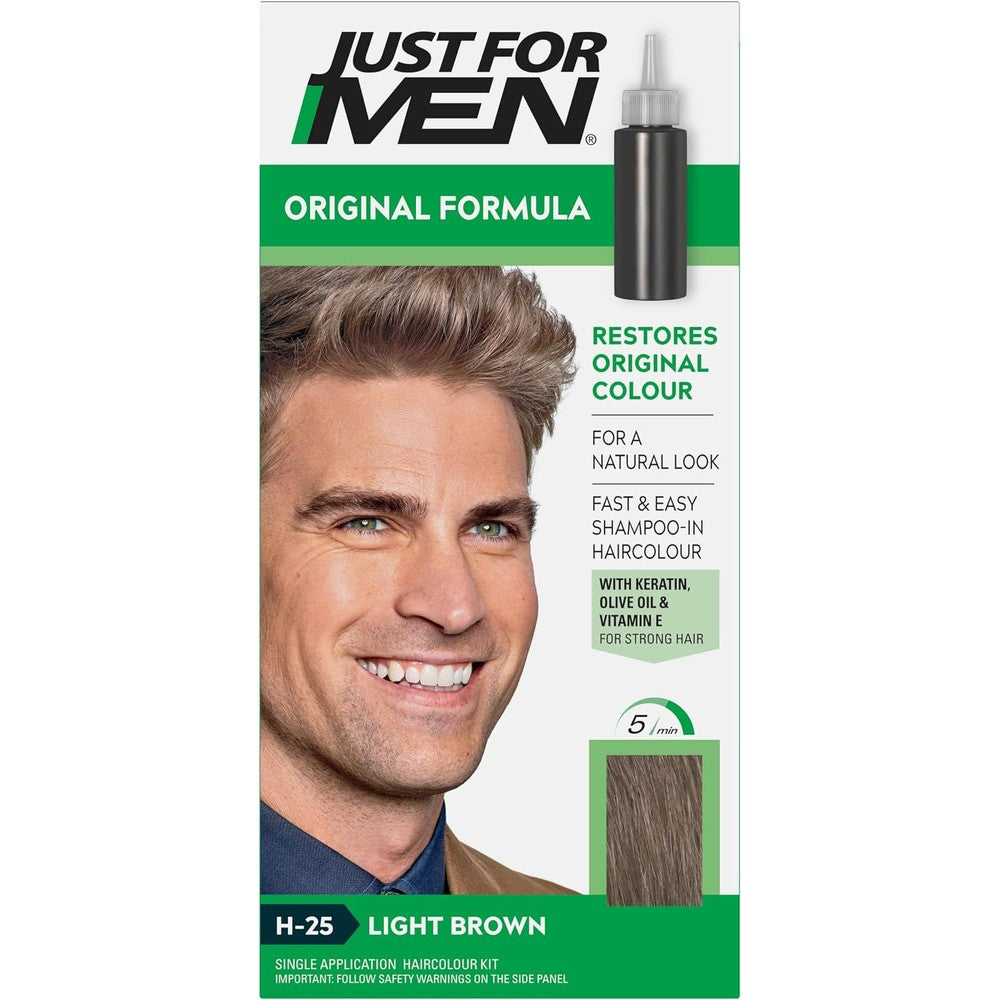 Just For Men H25 Light Brown Shampoo In Color front view